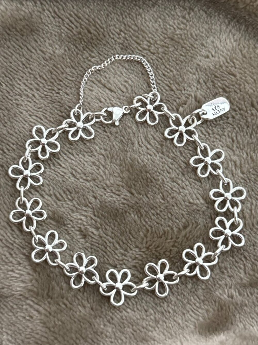 925 Sterling Silver Daisy Charm Bracelet